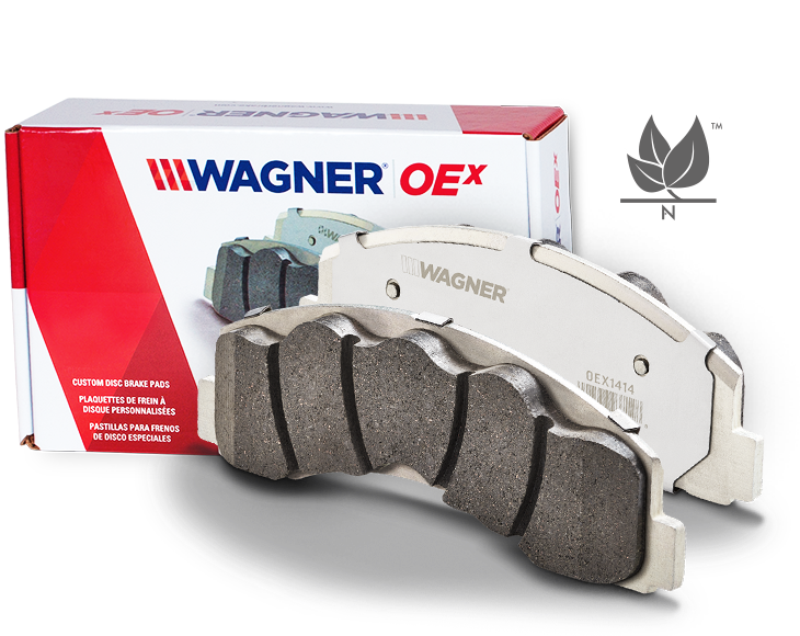 product front view of OEx brake pads by Wagner